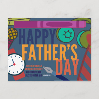 Fijne vaderdag met spreekwoorden 20:7 briefkaart