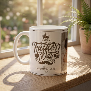 Fijne Vaderdag Papa Foto Koffie Koffiemok