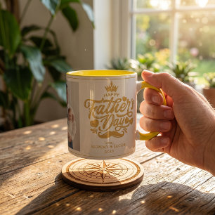 Fijne Vaderdag Papa Foto Koffie Mok