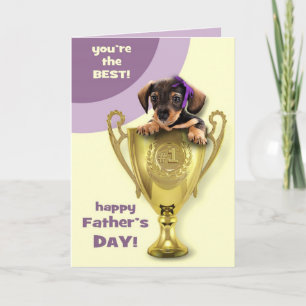 Fijne Vaderdag. Schattigee Puppy Kaart