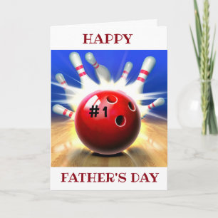 FIJNE VADERDAG VAN MIJN ***FAVORIETE BOWLER*** FEESTDAGEN KAART