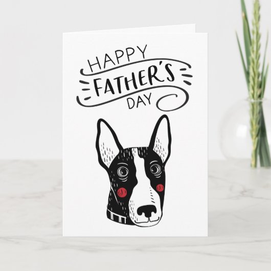 Fijne Vaderdag voor de Hond Papa | Bull terrier Kaart (Voorkant)