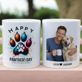 Fijne Vaderdag Waterverf Hond Papa Mok
