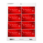 Fijne vakantie op rode achtergrond etiket (Full Sheet)