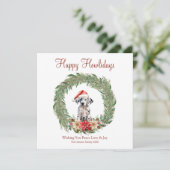 Fijne vakantie Schattigee Dalmatische hond Feestdagenkaart (Staand voorkant)