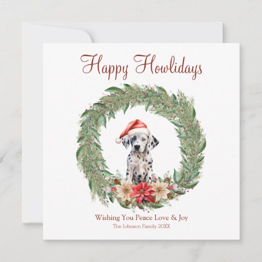 Fijne vakantie Schattigee Dalmatische hond Feestdagenkaart (Voorkant)