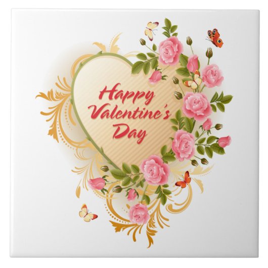 Fijne Valentijnsdag 2 Tile Tegeltje (Voorkant)