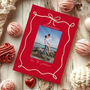 Fijne Valentijnsdag Aangepaste Foto Whimsical Feestdagenkaart