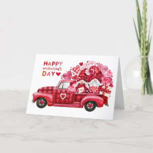 Fijne Valentijnsdag Aquarel Kabouters en Harten Feestdagen Kaart