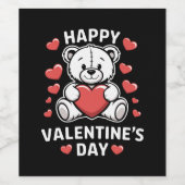 Fijne Valentijnsdag Beer Vday Wijn Etiket (Enkel label)