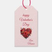 Fijne Valentijnsdag | Bloemenhart | Aangepast Cadeaulabel (Voorkant)