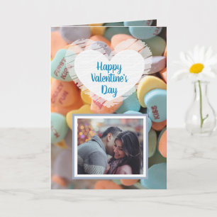 Fijne Valentijnsdag Candy Hearts Fotokaart Kaart
