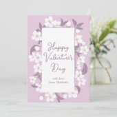 Fijne Valentijnsdag Chic Custom Pink Floral Kaart (Staand voorkant)