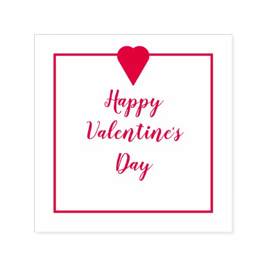 Fijne Valentijnsdag Cursief Schrift Hart Zelfinktende Stempel (Design)