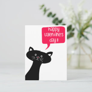 Fijne Valentijnsdag! Cute Black Cat Briefkaart