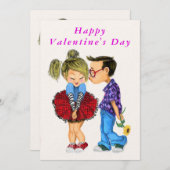 Fijne Valentijnsdag - Cute Romantic Couple Love (Voorkant / Achterkant)