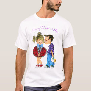 Fijne Valentijnsdag - Cute Romantic Couple Love T-shirt