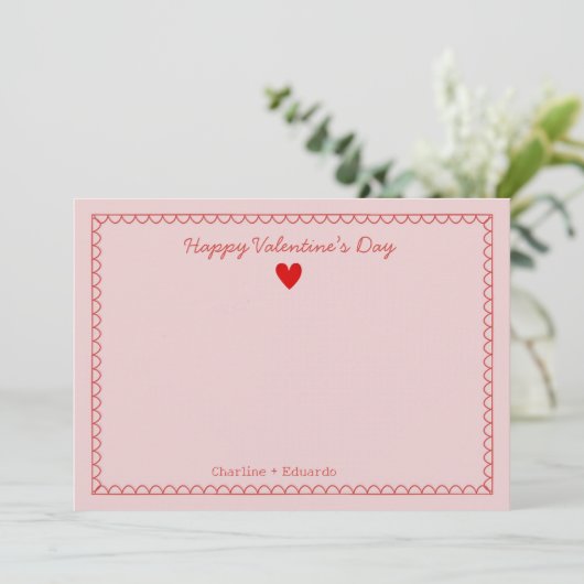 Fijne Valentijnsdag Dank u Bedankkaart (Staand voorkant)