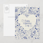 Fijne Valentijnsdag doodles! Feestdagenkaart (Voorkant / Achterkant)