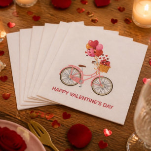 Fijne Valentijnsdag   Fiets & Ballonnen Servet