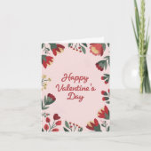Fijne Valentijnsdag Floral Holiday Kaart (Voorkant)