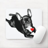 Fijne Valentijnsdag Franse Bulldog mousepad Muismat (Met muis)