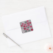 Fijne Valentijnsdag Glitter Love Bling Hearts Vierkante Sticker (Envelop)