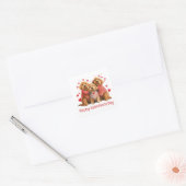 Fijne Valentijnsdag Goldendoodle Honden Vierkante Sticker (Envelop)