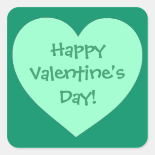 Fijne Valentijnsdag groene stickers voor het hart