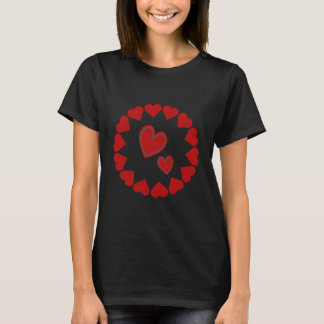 Fijne Valentijnsdag Hart Rode T-shirt