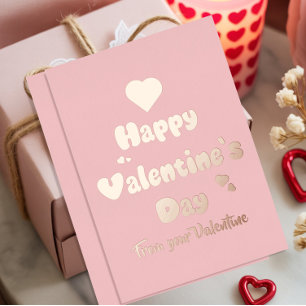 Fijne Valentijnsdag Hartjes Schattig Folie Feestdagenkaart