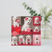 Fijne Valentijnsdag Honden  Feestdagenkaart (Staand voorkant)