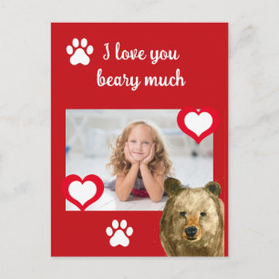 Fijne Valentijnsdag Ik hou van je Beary Much Foto Feestdagenkaart