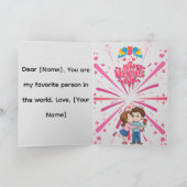 Fijne Valentijnsdag Illustratie van een leuk stel Kaart (Binnen)