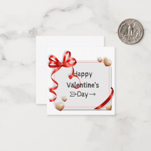 Fijne Valentijnsdag. Kaart Notitiekaartje (Voorkant / Achterkant in situ)