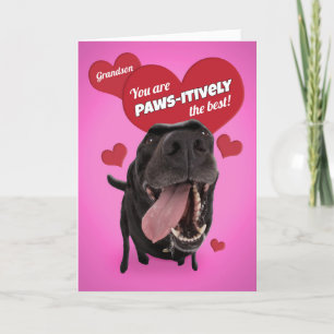 Fijne Valentijnsdag kleinzoon Funny Dog Humor Feestdagen Kaart