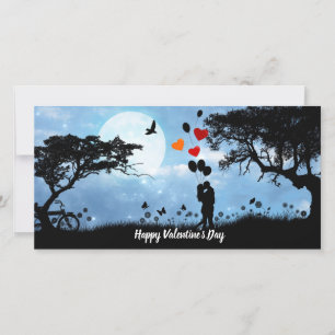 Fijne Valentijnsdag Koppel plat kaart