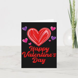 Fijne valentijnsdag krabbel harten kaart
