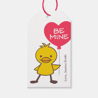 Fijne Valentijnsdag Kuiken BE MINE Cadeaubijslags Cadeaulabel