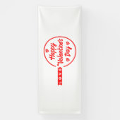 Fijne Valentijnsdag Liefde 4x10 Vinyl Banner (Verticaal)