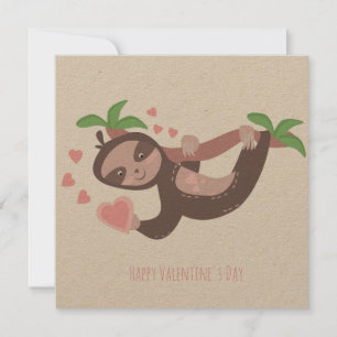 Fijne Valentijnsdag Luiaard Hartjes Illustratie C Kaart