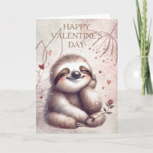 Fijne Valentijnsdag Luiaard Kaart