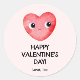Fijne Valentijnsdag met schattig baby hart Ronde Sticker
