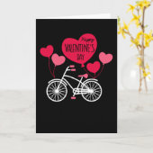 Fijne Valentijnsdag Mooie Hart Ballonnen Fiets Kaart (Gele Bloem)