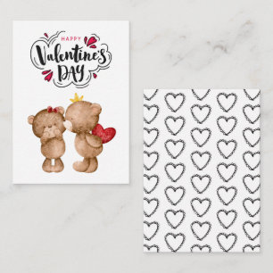 Fijne Valentijnsdag Rode Beer School Valentijn Notitiekaartje