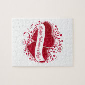 Fijne Valentijnsdag! Rode harten Legpuzzel (Horizontaal)