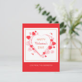 Fijne Valentijnsdag Rode Roze Harten Typografie  Feestdagenkaart (Staand voorkant)