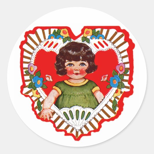 Fijne Valentijnsdag. Ronde Sticker (Voorkant)