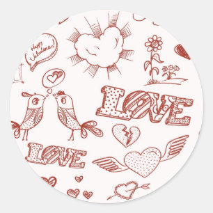 Fijne Valentijnsdag Ronde Sticker