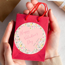 Fijne Valentijnsdag roze hart bloem